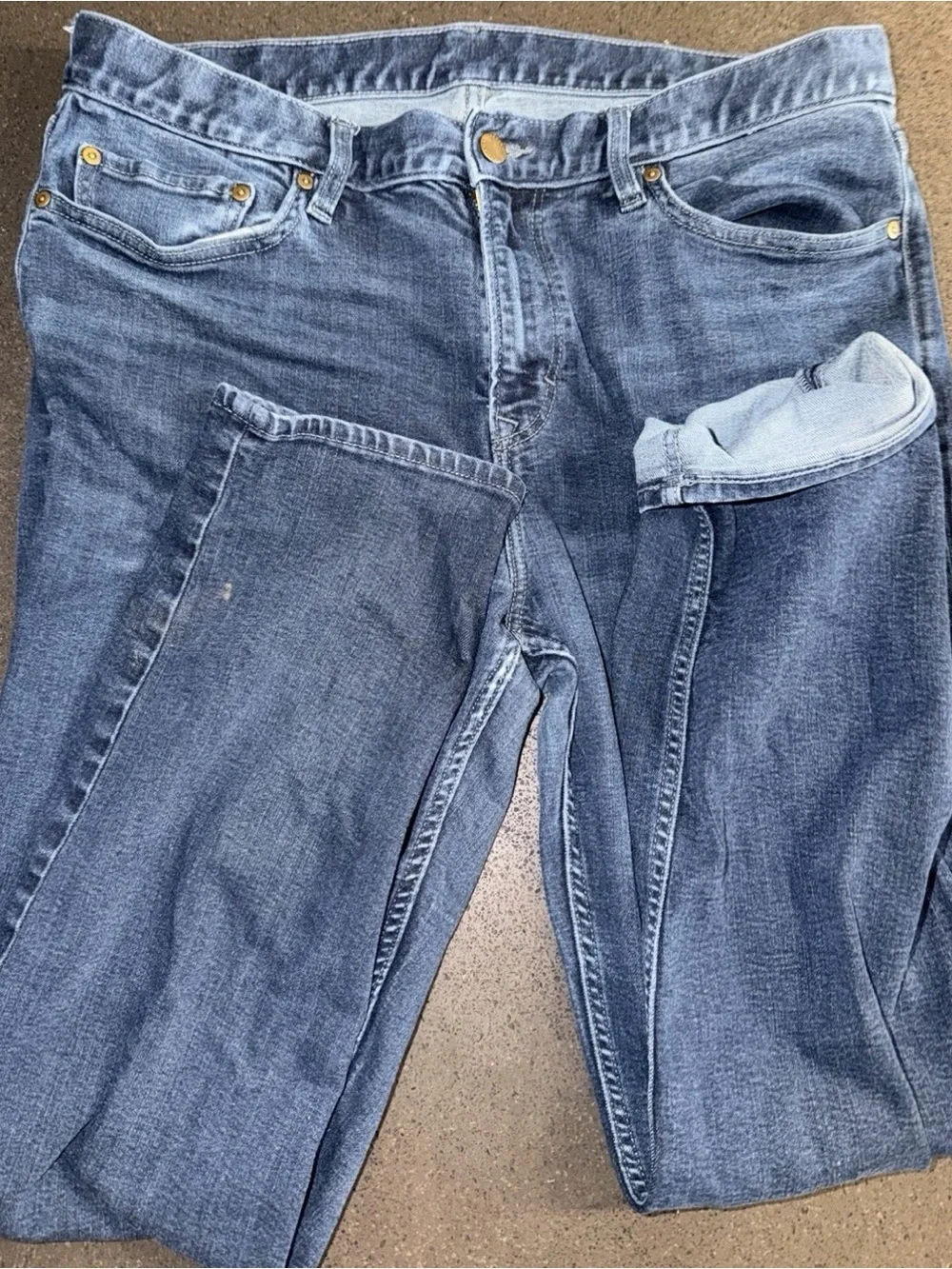 Lot Of 3 Jeans Banana Republic Traveler Slim Fit 36X32 Jeans Light Medium Dark